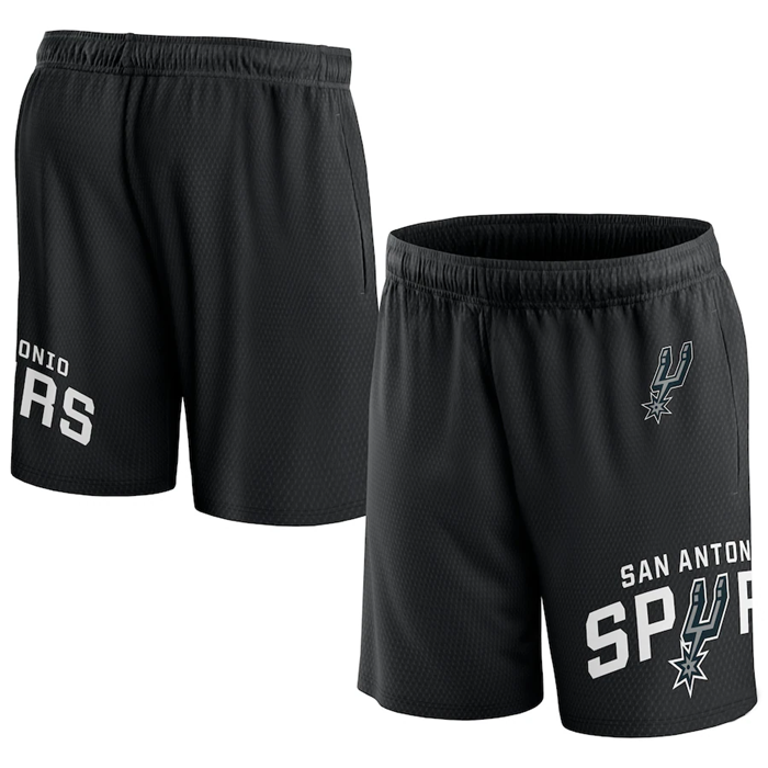 Men's San Antonio Spurs Black Free Throw Mesh Shorts
